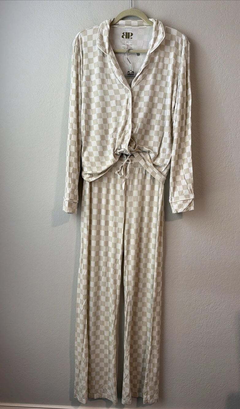 Brixton Phoenix Checkerboard Pajama Set Women’s Size Medium Comfy Loungewear Set